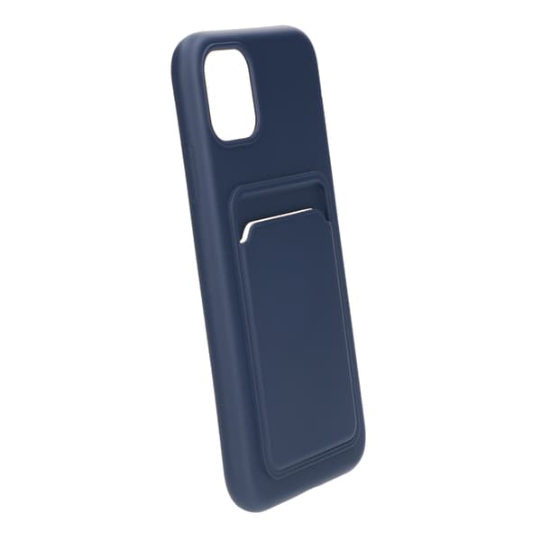iPhone 11 Silikonskal med Korthållare - Blå