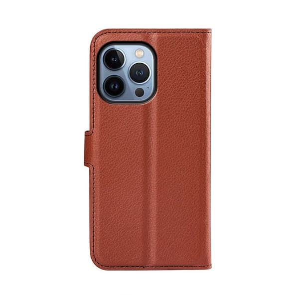 iPhone 14 Pro Max Wallet Case with Stand - Brown