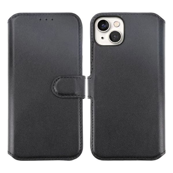 iPhone 15 Plus Plånboksfodral Läder Rvelon - Svart