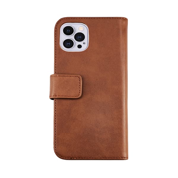 iPhone 12 Pro Max Plånboksfodral Läder Rvelon - Brun