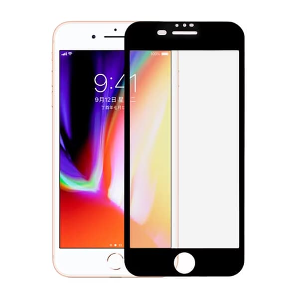 Screen Protector iPhone 7/8 Plus - Tempered Glass Black (bulk)