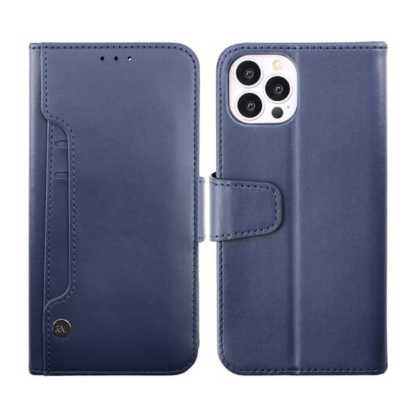 iPhone 14 Pro Max Plånboksfodral Extra Kortfack Rvelon - Blå
