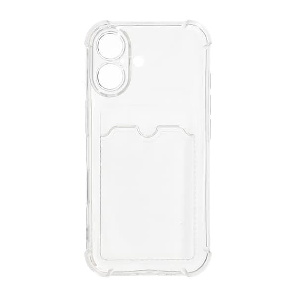 iPhone 16 Plus Mobile Case Shockproof with Card Holder - Transparent
