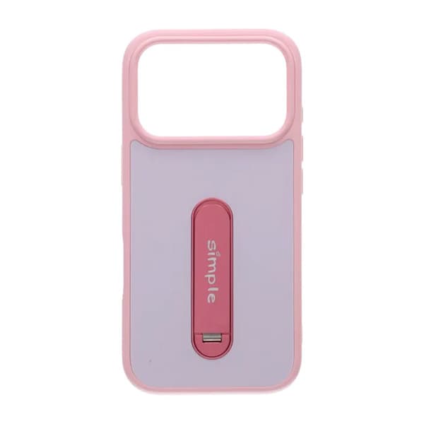 Skal med utfällbart roterande stativ för iPhone 17 Pro Max - Rosa