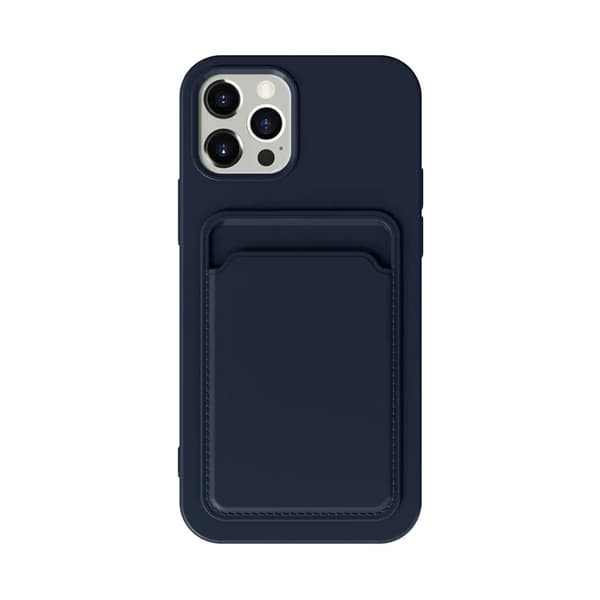 iPhone 13 Pro Silicone Case with Card Holder - Blue