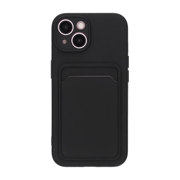 Silicone Case with Card Holder iPhone 15 Black