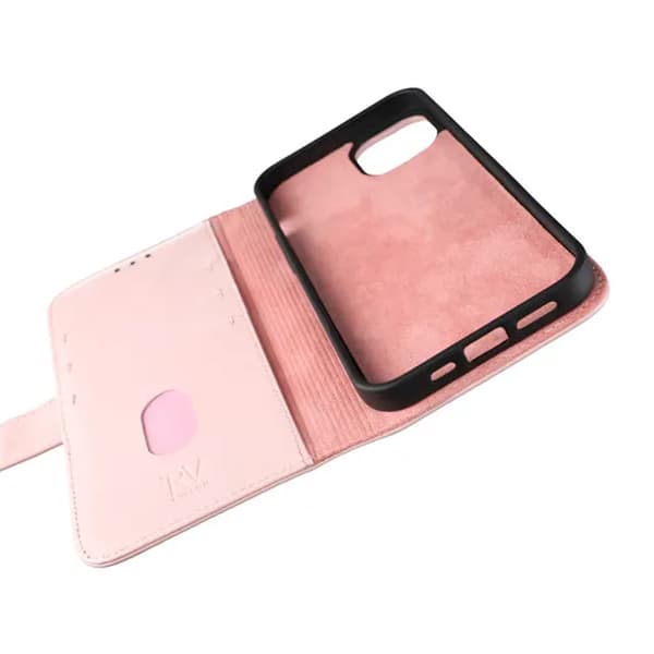 iPhone 13 Pro Plånboksfodral Läder Rvelon - Rosa