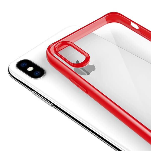 Mobile Case Shockproof for iPhone XS Max - Red Transparent