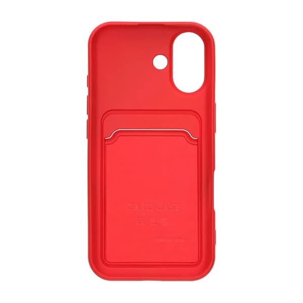 Silicone Mobile Case with Card Holder for iPhone 17 - Red