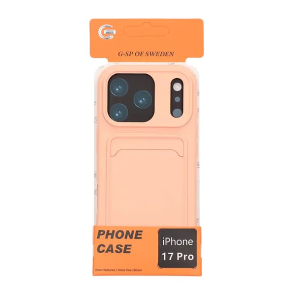 Mobilskal Silikon med Korthållare för iPhone 17 Pro - Rosa