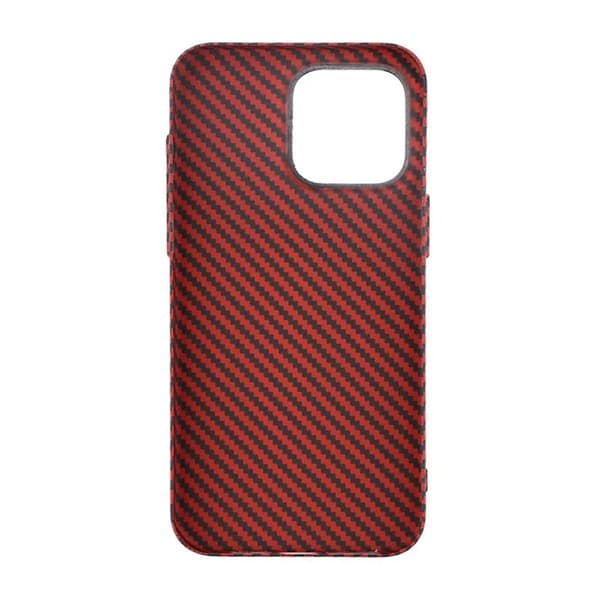 iPhone 15 Pro Max Carbon Fiber Phone Case - Red
