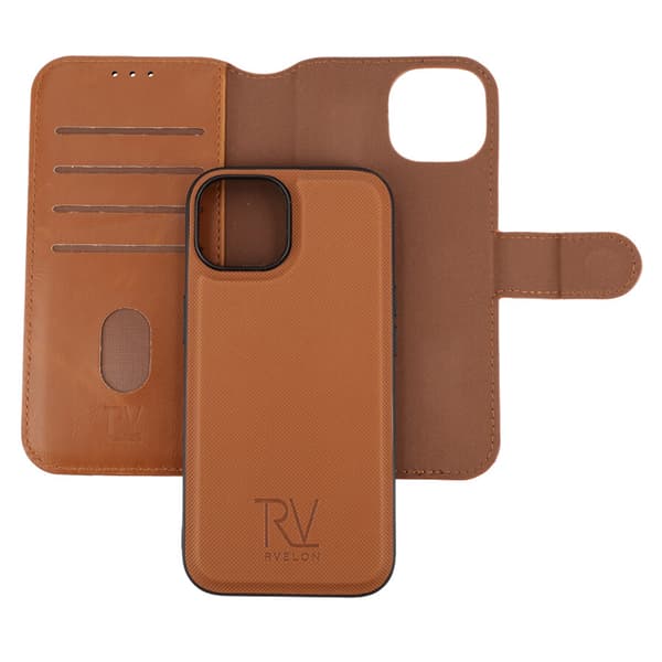 RV Magnetic Wallet Case iPhone 15 Brown