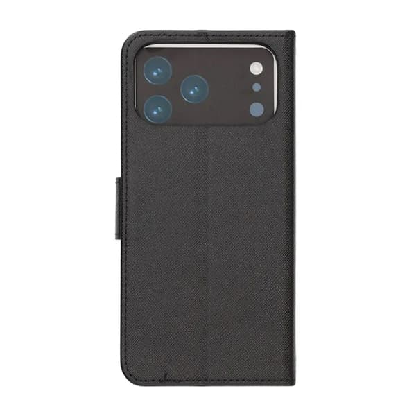 Plånboksfodral med stativ till iPhone 17 Pro - Svart