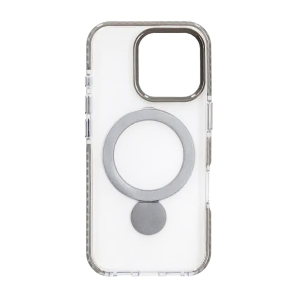 Pindun 360°Rotating Stand Magnetic Case For iPhone 16 Pro Max Gray
