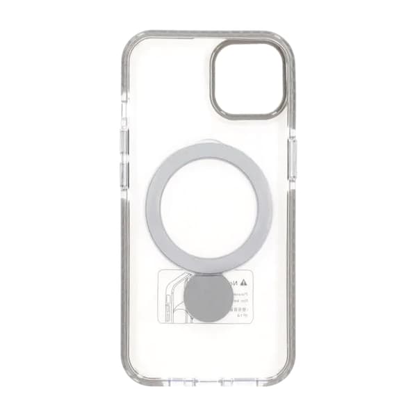 Case Magsafe for iPhone 15 - Transparent gray with ring stand