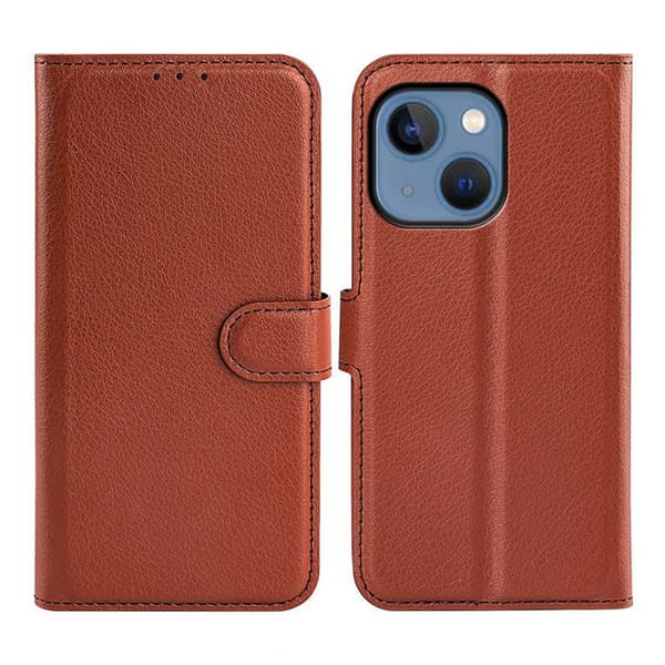 iPhone 14 Plus Wallet Case with Stand - Brown