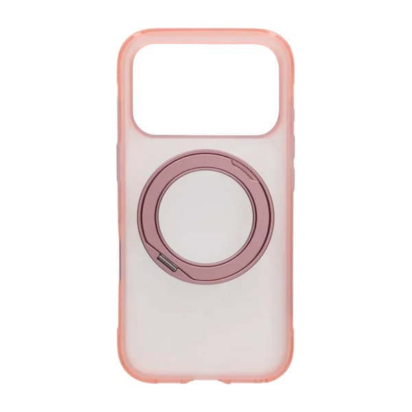 Matt MagSafe skal med ringstativ för iPhone 17 Pro Max och 18 Pro Max - Rosa