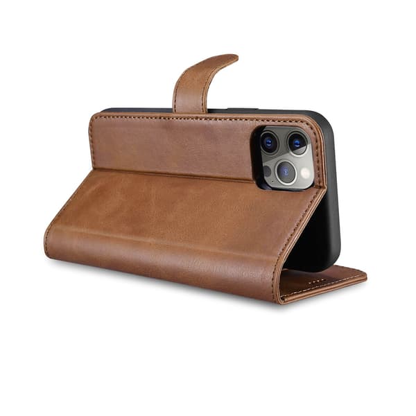 iPhone 13 Pro Plånboksfodral Läder Rvelon - Brun