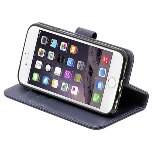 iPhone 6/6S Plånboksfodral Magnet Läder med Stativ - Mörkblå