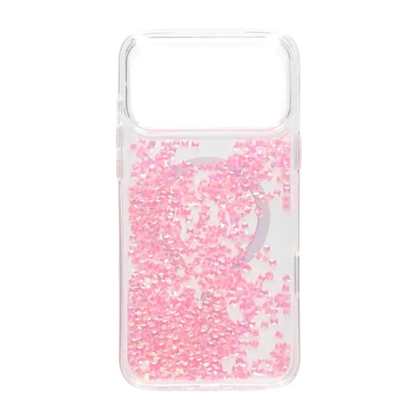 Diamond Quicksand Magnetic Case For iPhone 17 Pro Max Pink