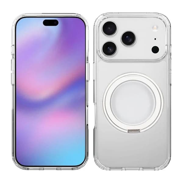 Mobile Case Rotating Magnet Stand for iPhone 17 Pro Max - Clear