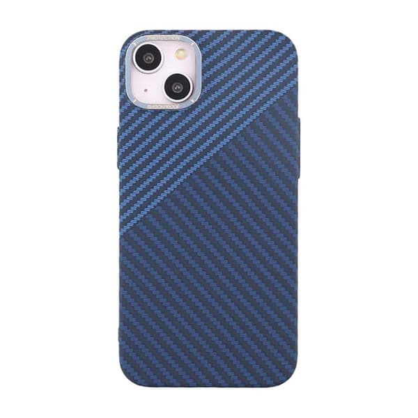 iPhone 15 Plus Mobilskal i Kolfiber - Blå/Grå