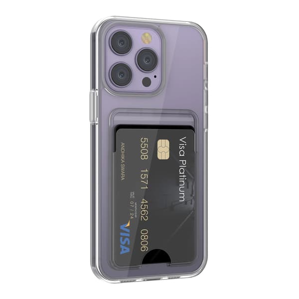 iPhone 14 Pro Case with Card Holder TPU - Transparent