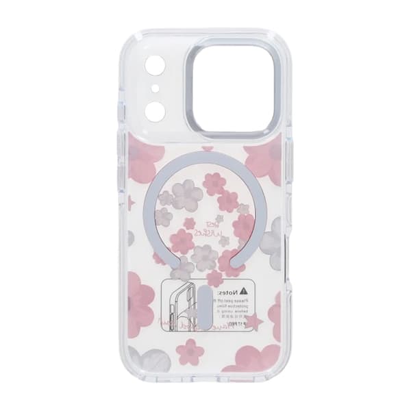 Gradient Floral Magnetic Case For iPhone 17 Pro Pink
