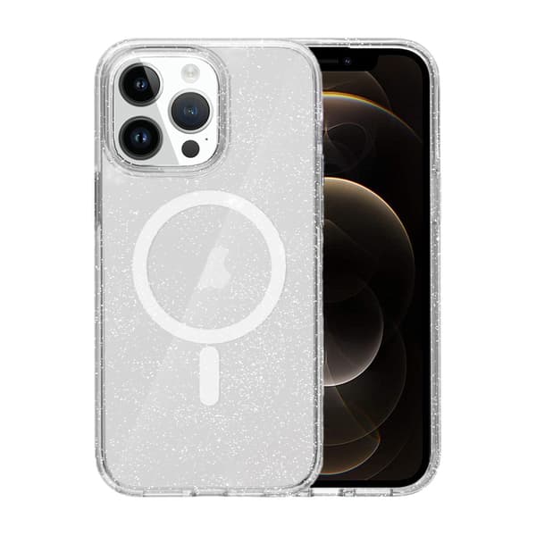 iPhone 12 Pro Max Hybrid Case With Glitter - Transparent