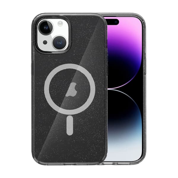 iPhone 15 Mobile Case Glitter Magsafe - Black