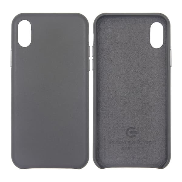 iPhone X och iPhone XS Läderfodral - Grå