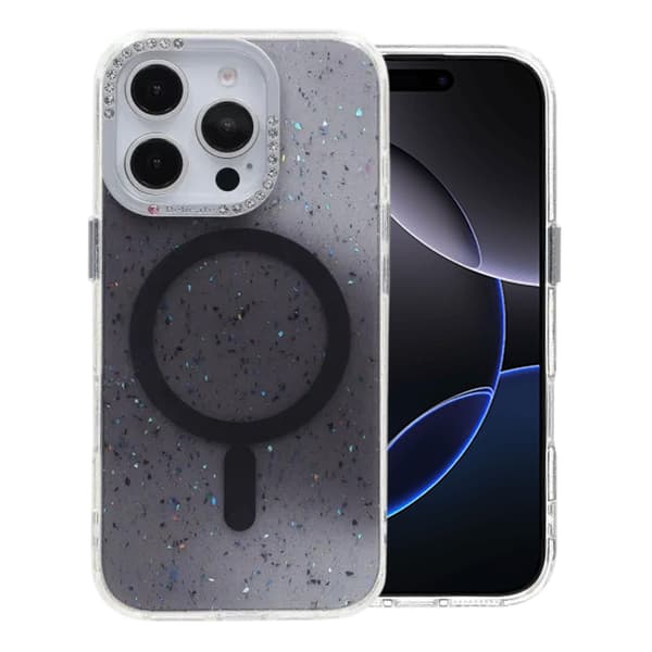 Glitter Diamond Magnetic Case - iPhone 16 Pro Black