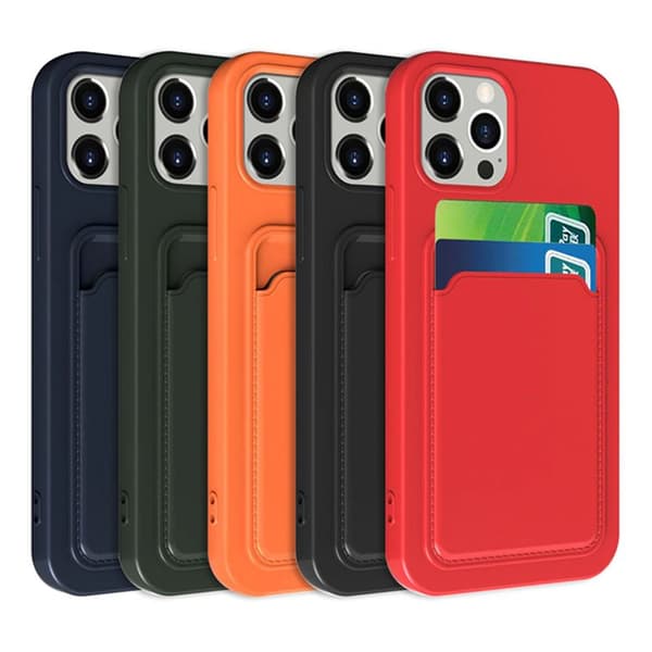 Silicone Case with Card Holder iPhone 15 Pro Max Black