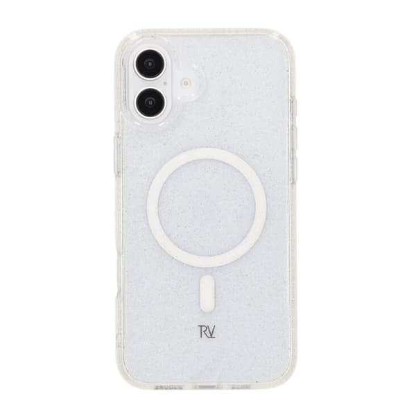 iPhone 16 Plus Rvelon Mobilskal TPU med MagSafe - Glitter Vit