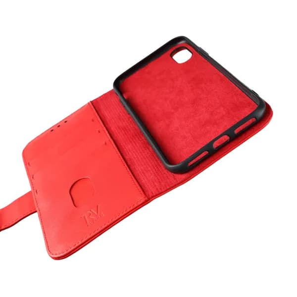 iPhone X/XS Plånboksfodral Läder Rvelon - Röd