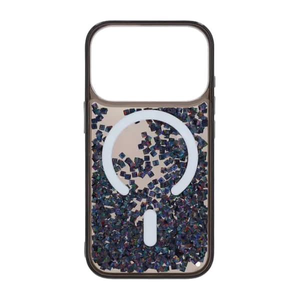 Diamond Quicksand Magnetic Case For iPhone 17 Pro Black