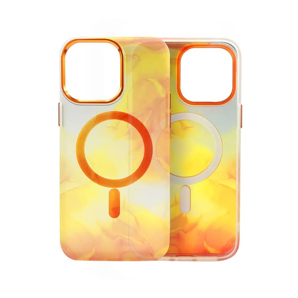 iPhone 14 Plus MagSafe Mobilskal - Orange Abstrakt