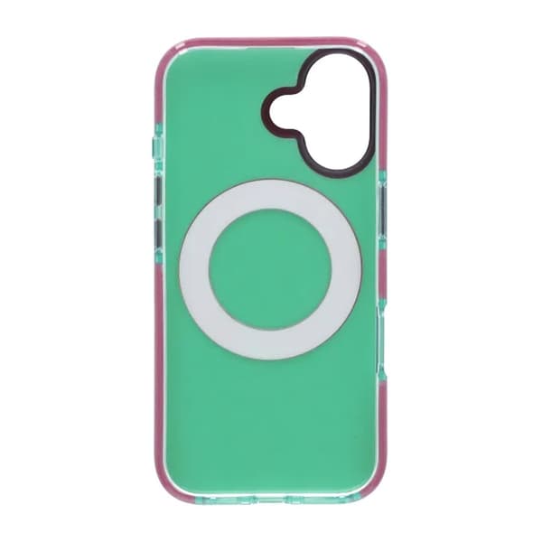 Iridescent Shockproof Case with 360-degree Rotatable Kickstand For iPhone 17 Green