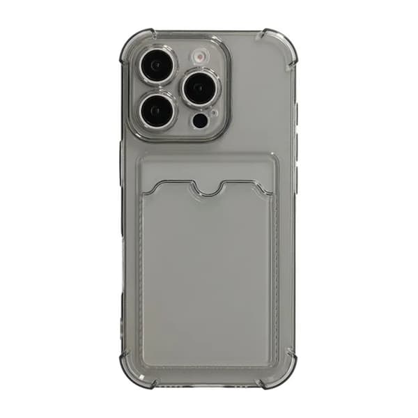 Shockproof Case with Card Holder iPhone 16 Pro Black