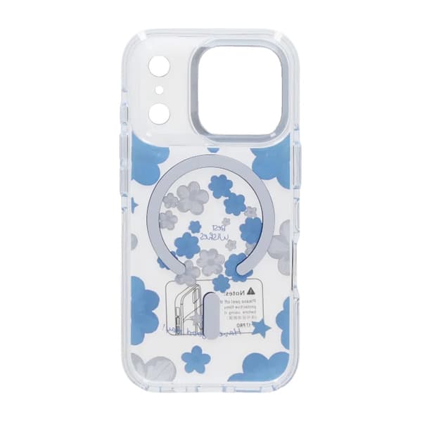 Gradient Floral Magnetic Case For iPhone 17 Pro Max Blue
