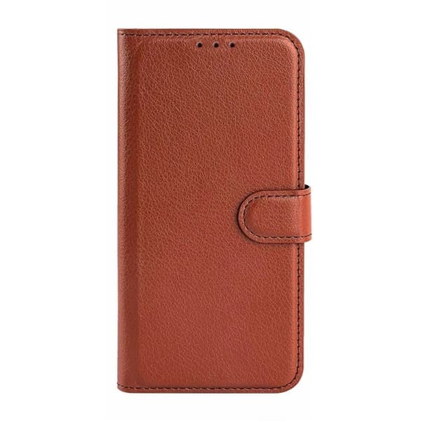 iPhone 15 Pro Max Flip Stand Leather Wallet Case Brown