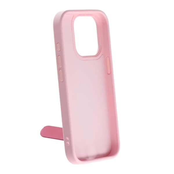 Skal med utfällbart roterande stativ för iPhone 16 Pro Max - Rosa