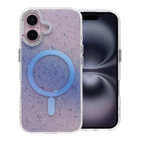 Glitter Diamond Magnetic Case - iPhone 16 Blue