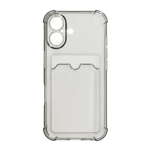 Shockproof Case with Card Holder iPhone 16 Black