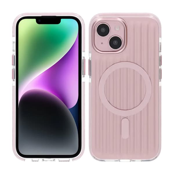 Patterned TPU Case with Magsafe for iPhone 13 and 14 and 15 - Pink