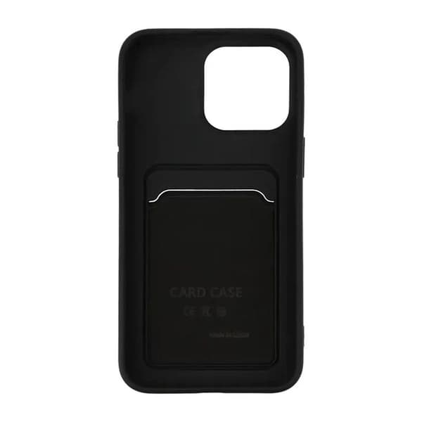 Silicone Case with Card Holder iPhone 15 Pro Max Black