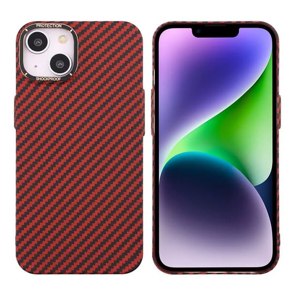 Kolfiber Skal iPhone 14 Plus - Röd