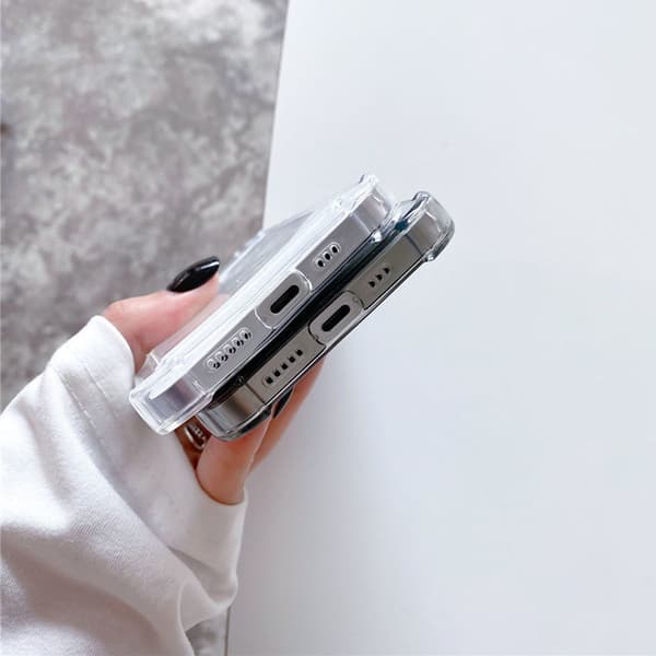Shockproof Case with Card Holder iPhone 12 - Transparent