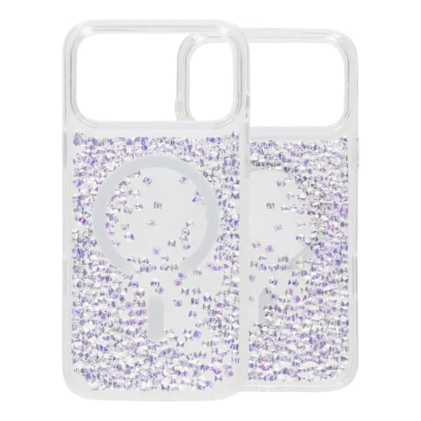 Diamond Quicksand Magnetic Case For iPhone 17 Pro White