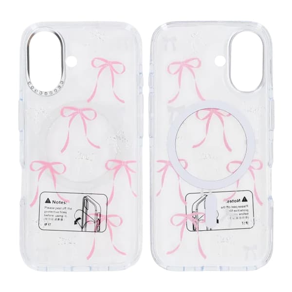Mobilskal Magsafe till iPhone 17 - Transparent med rosett